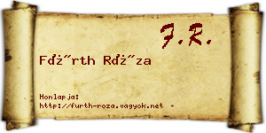 Fürth Róza névjegykártya